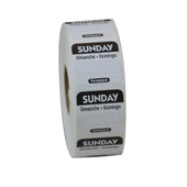 National Checking Company Dateit Black Trilingual Permanent Label - Sunday, 1 x 1 inch -- 1000 per case.