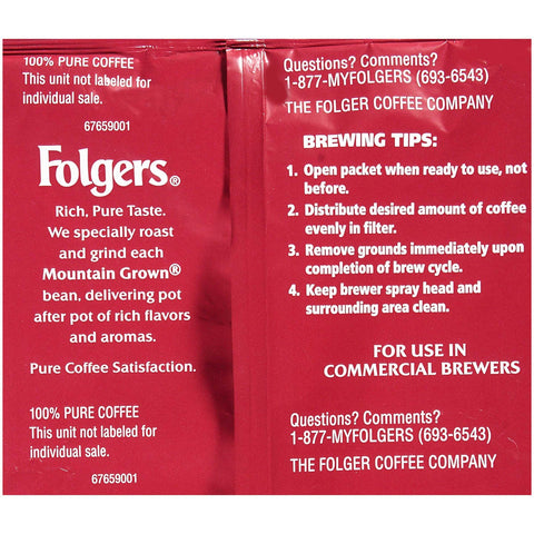 Folgers Classic Roast Ground Coffee - 44 oz. bag, 6 bags per case