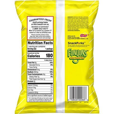 Funyuns Regular Snack, 1.25 Ounce -- 64 per case.