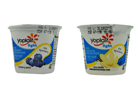 Yoplait Lite Vanilla Blueberry Yogurt, 4 Ounce -- 48 per case.