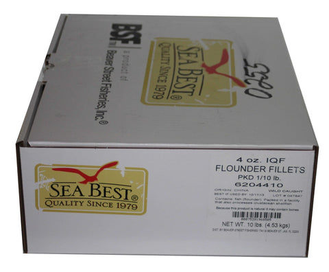 Sea Best Flounder Fillets, 4 Ounce pieces -- 10 lbs per case