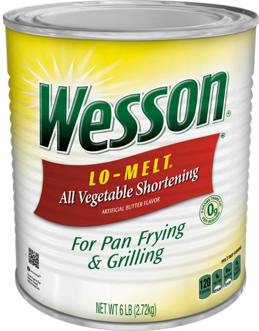 Wesson Lo Melt Grill All Vegetable Shortening, 6 Pound -- 6 per case