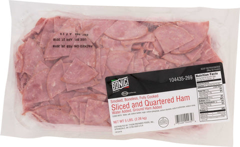 Tyson Bonici Sliced and Quartered Ham - Topping, 5 Pound -- 2 per case.