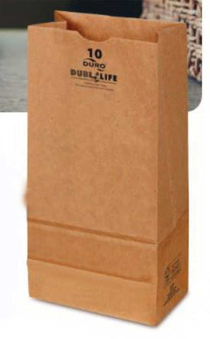 Duro Hilex Poly Standard Kraft Self Opening Style Grocery Bag, 10 Pound -- 500 per case