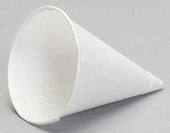 Genpak White Rolled Rim Paper Cone Cup, 4 inch Height -- 5000 per case