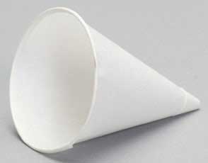 Genpak White Rolled Rim Paper Cone Cup, 4 inch Height -- 5000 per case