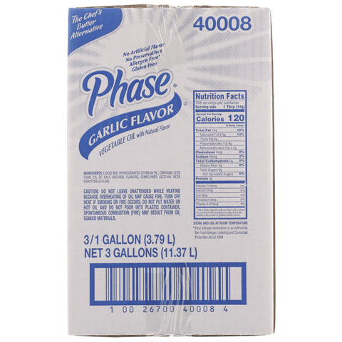 Phase Garlic Liquid Butter Alternative, 1 Gallon -- 3 per case