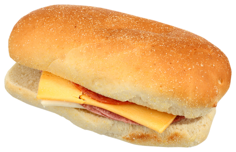 Sandwich Ham Salami Pepperoni W/ Cheese American & Swiss Bun Corn Dusted