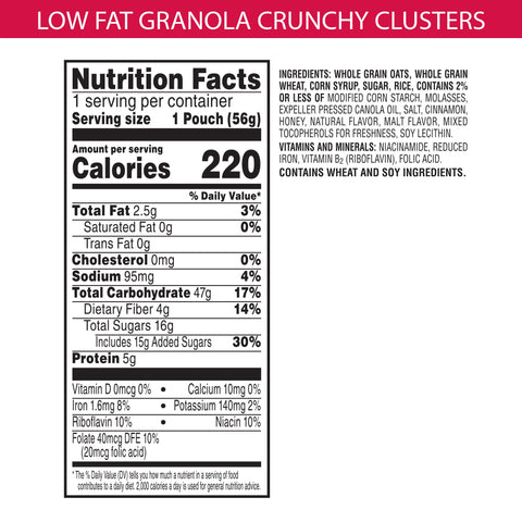 Kellogg's Low Fat Granola Crunchy Cereal Case