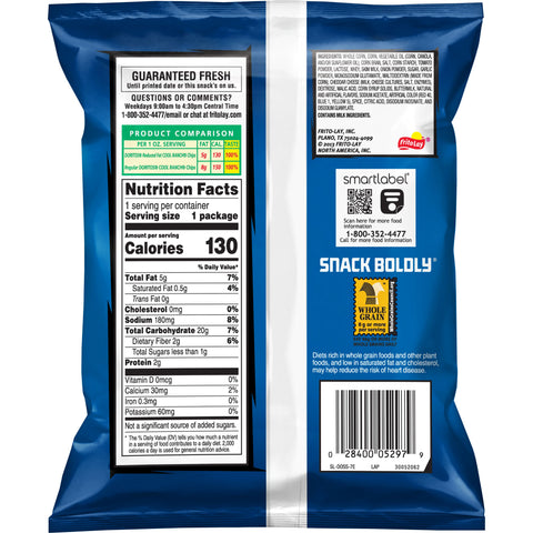 Doritos Whole Grain Cool Ranch Tortilla Chips, 1 Ounce -- 72 per case.