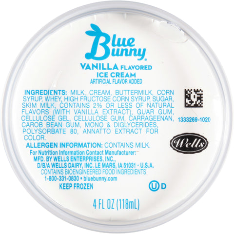 Blue Bunny ICE CREAM CUP VANILLA