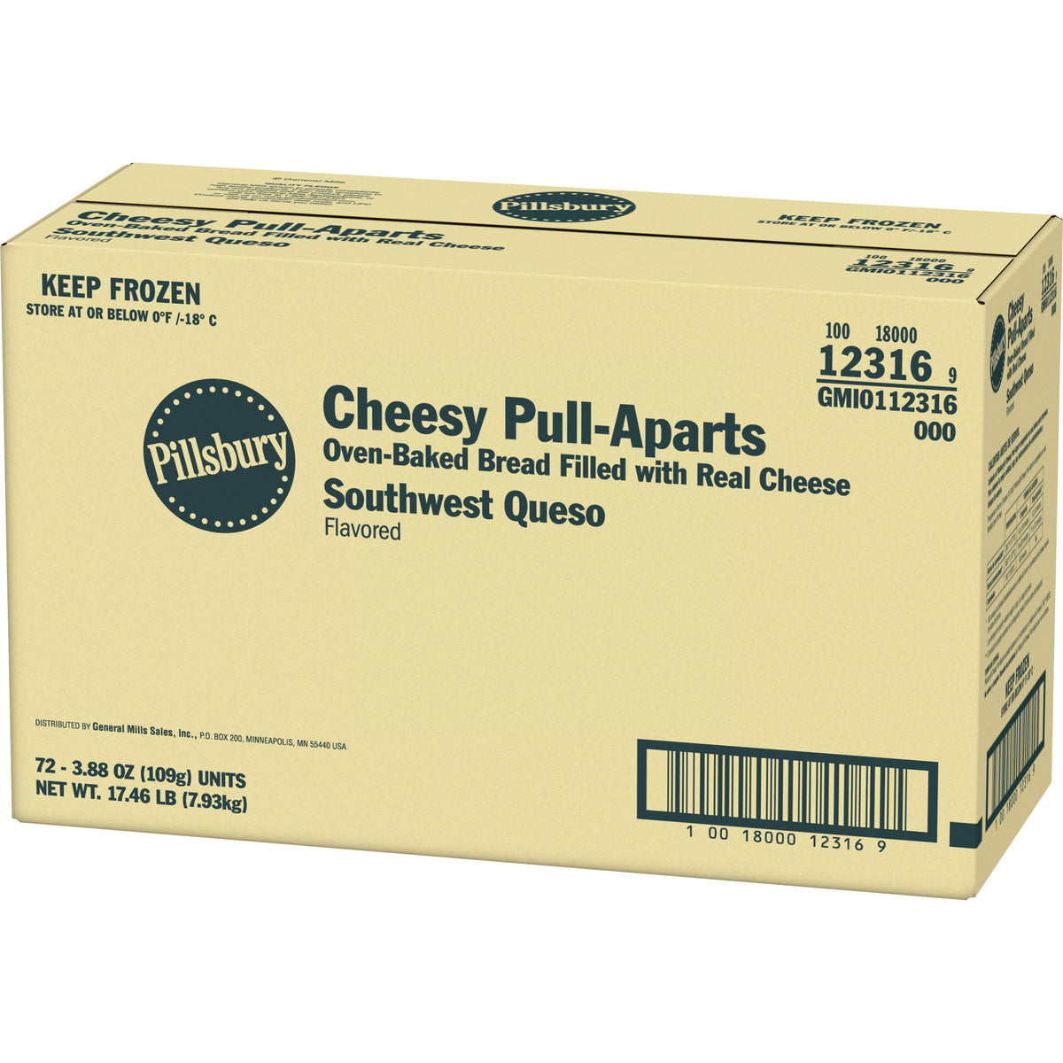 Pillsbury Cheesy Pull-Apart Southwest Queso Bread, 3.88 Ounce -- 72 pe ...