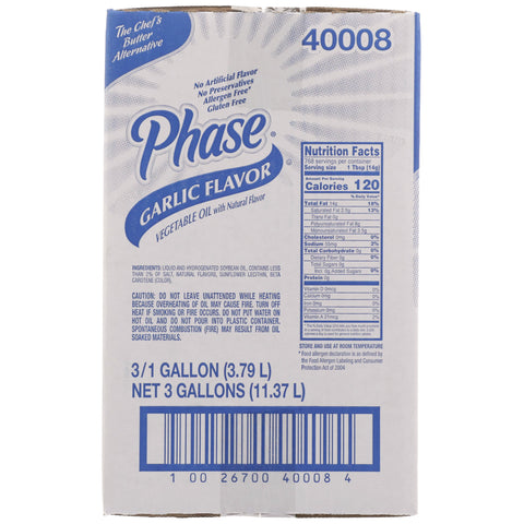 Phase Garlic Liquid Butter Alternative, 1 Gallon -- 3 per case