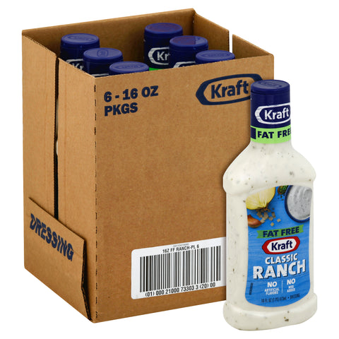 Kraft Fat Free Ranch Dressing, 16 Ounce -- 6 Case