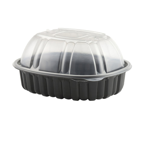 Container Plastic Roaster Black Base & Clear Lid Large